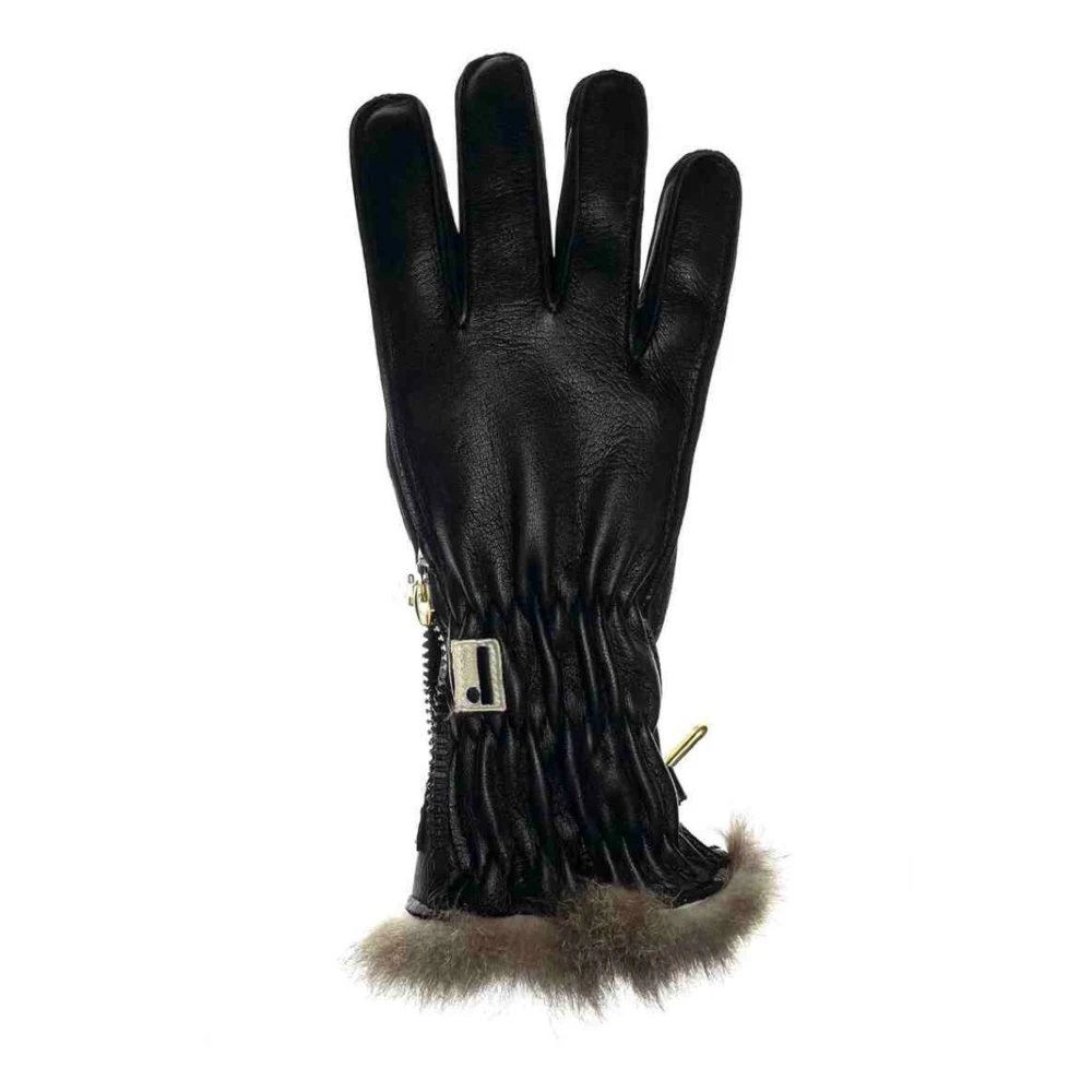 Restelli Guanti Nappa Ski Handschoenen in Zwart Black Unisex