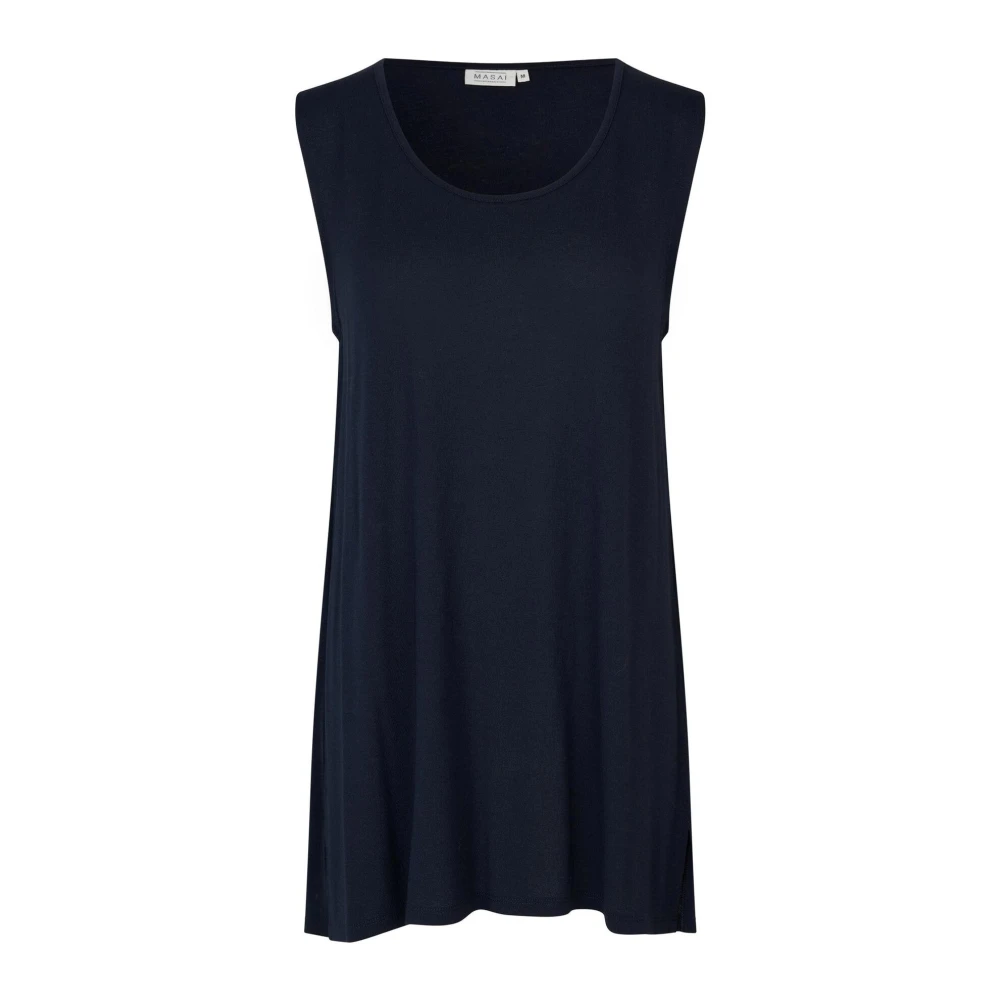 Masai Women's Blue Navy Top With Wide Straps - Short Dresses - L - Dresses