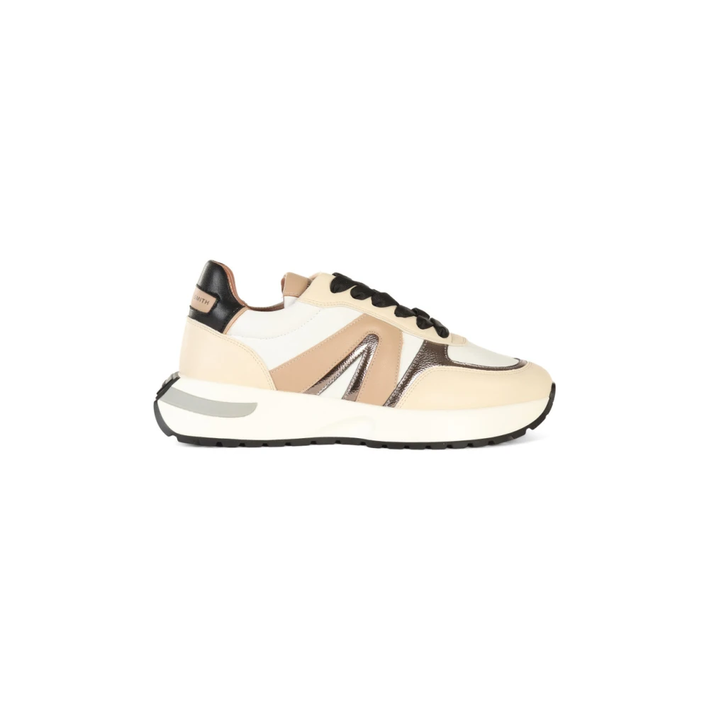 Alexander Smith Gelamineerde Sneakers met Contrast Inzetstukken White Dames