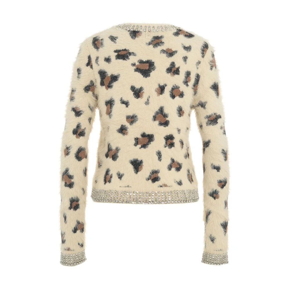 Blugirl Dierenprint Crew Neck Cardigan Beige Dames