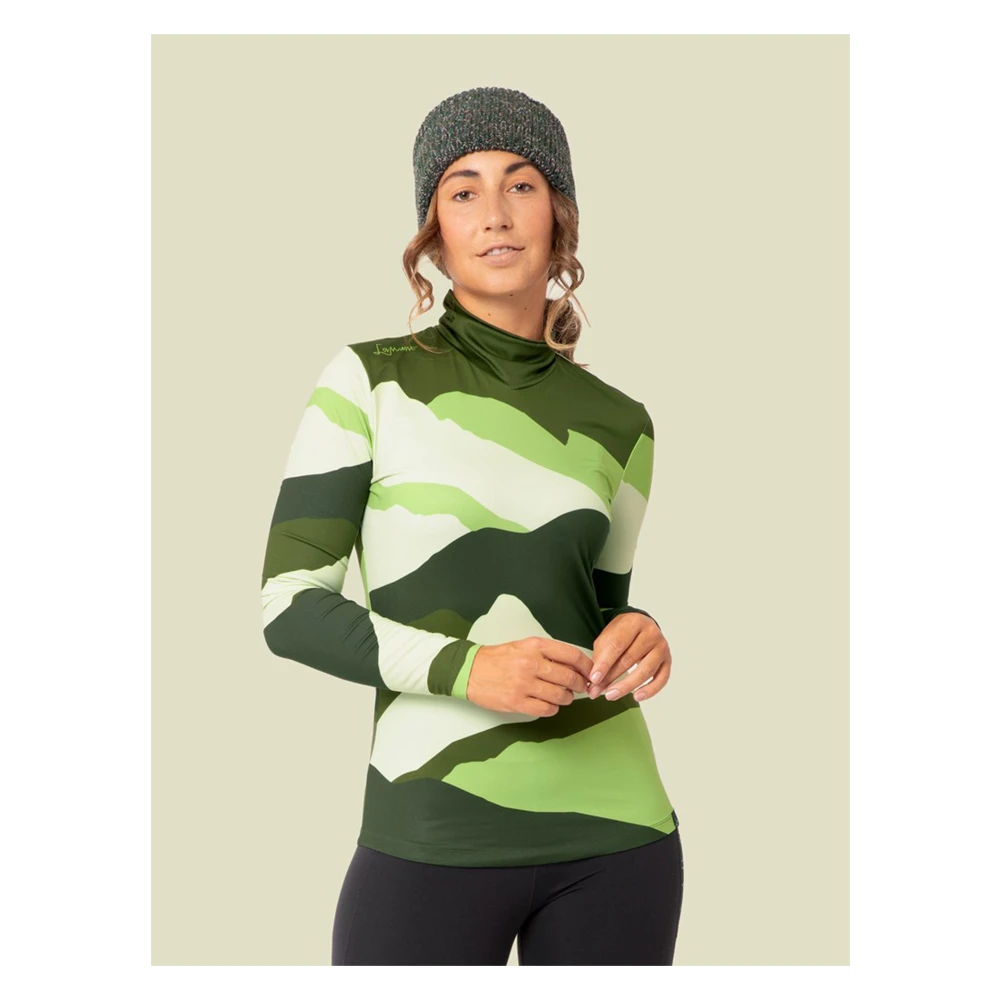 LaMunt Groen Blad Tech Arty Longsleeve Tee Green Dames