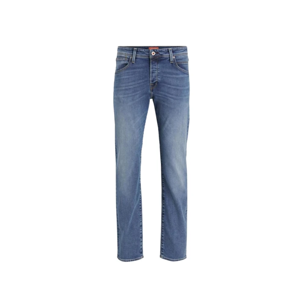 jack & jones Slim Fit Denim Jeans met Logopatch Blue Heren