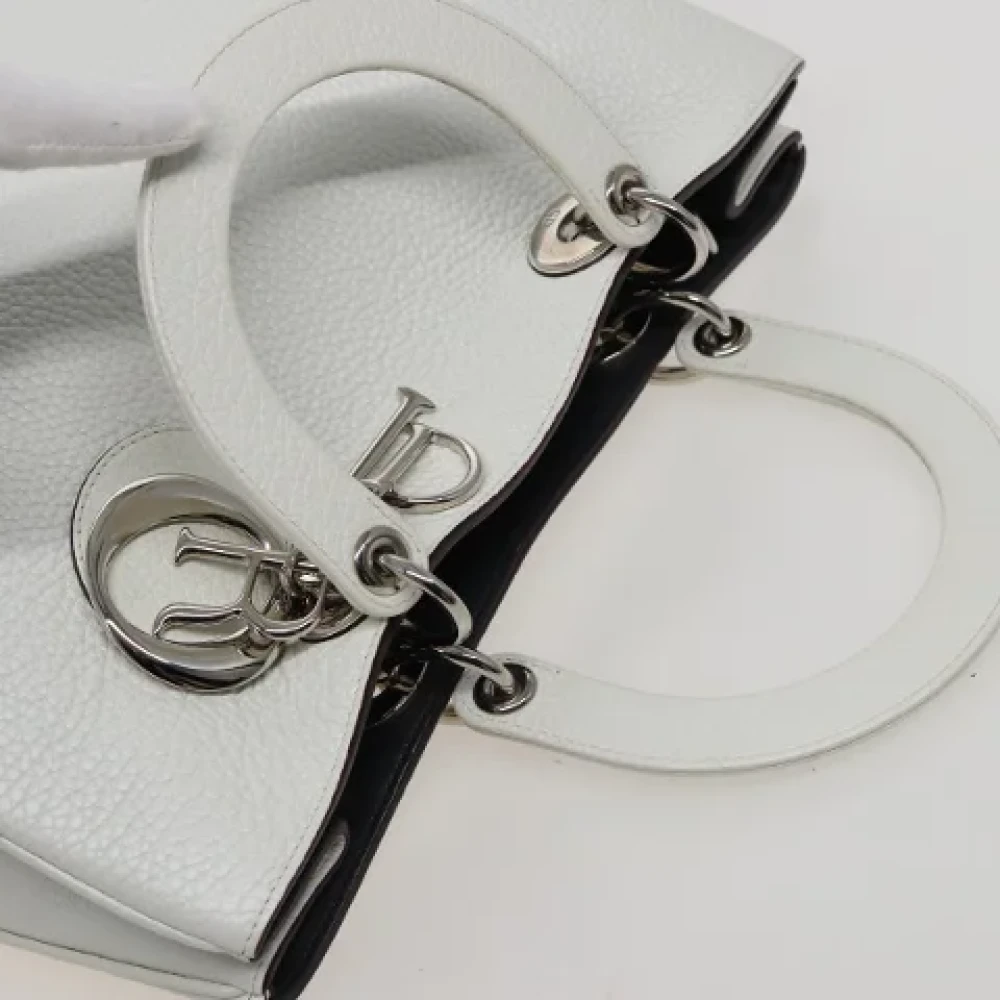 Dior Vintage Pre-owned Leather handbags White Dames