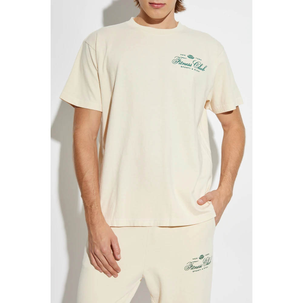 Sporty & Rich T-shirt uit de Wall Street collectie Beige Unisex