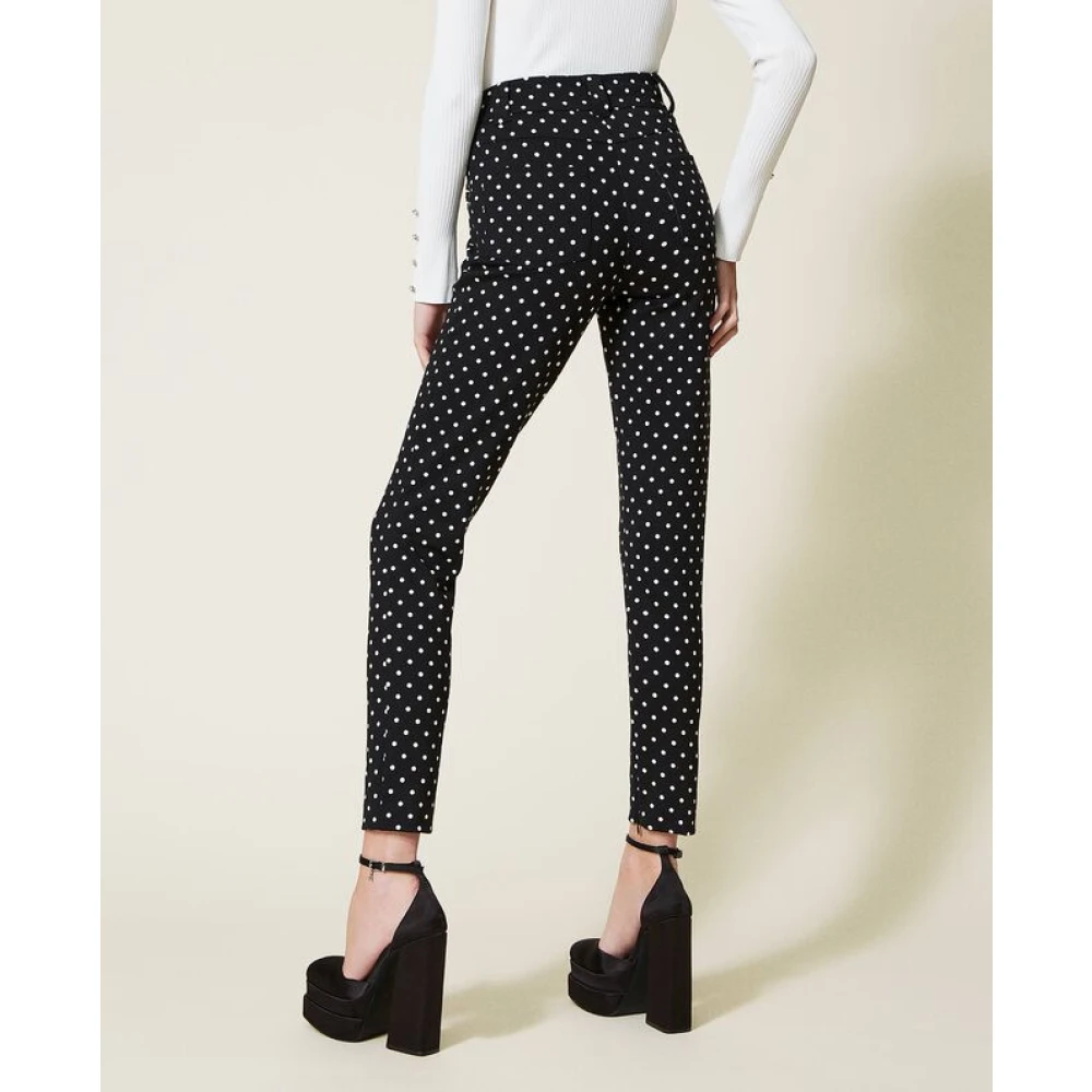 Twinset Strak gesneden broek Black Dames