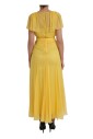 robe-longue-en-soie-jaune-avec-ceinture