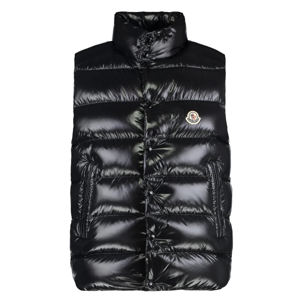 Moncler Black Tibb Full Zip Down Vest - Male - Waistcoats - M - Jackets