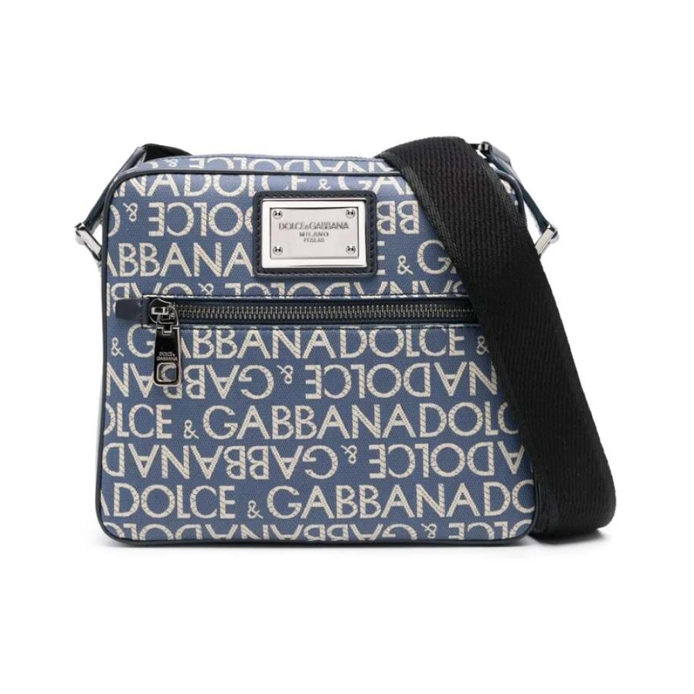 Dolce & Gabbana Jacquard Logo Bum Bag Blue Heren