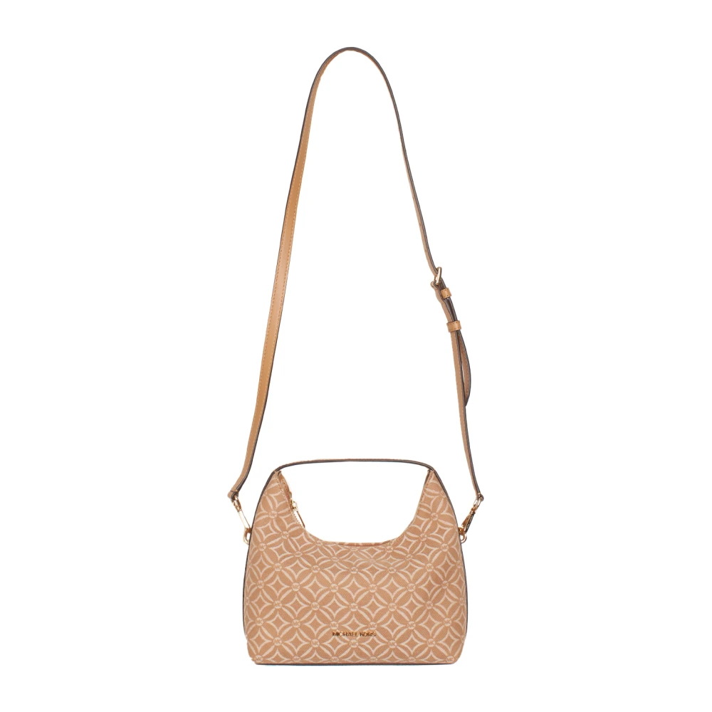 Michael Kors Geometrische Hobo Tas met Ritssluiting Beige Dames