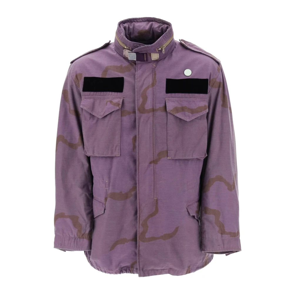 Oamc Camouflage Field Jacket met Capuchon Purple Heren