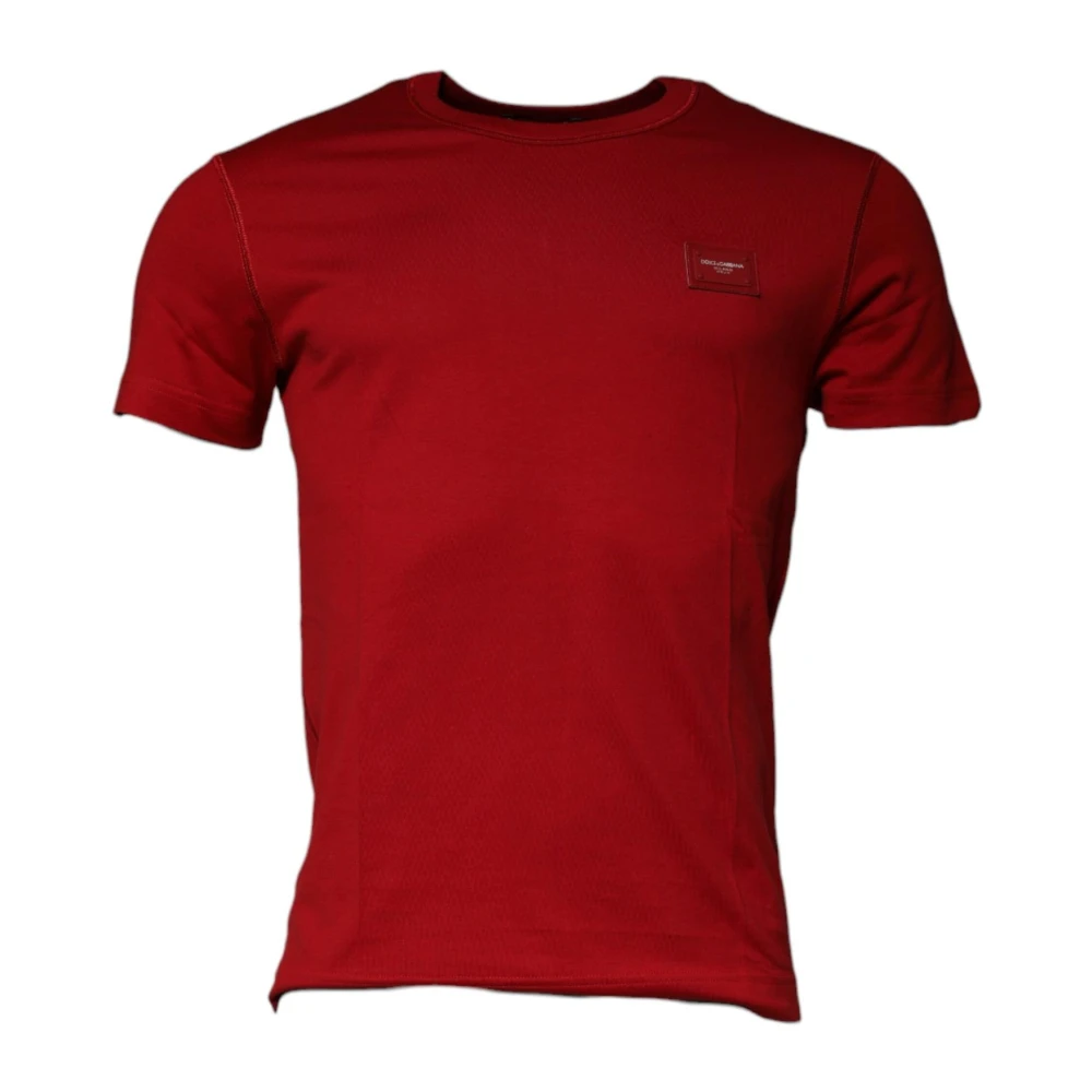 Dolce & Gabbana Rode Katoenen Crew Neck T-shirt Red Heren