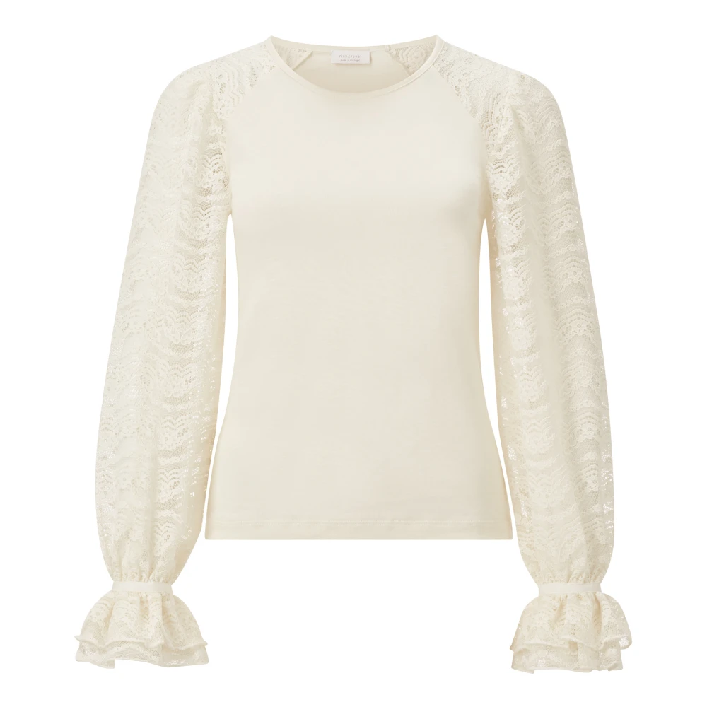 Rich & Royal Laagjes Kant Mat Mix Longsleeve White Dames