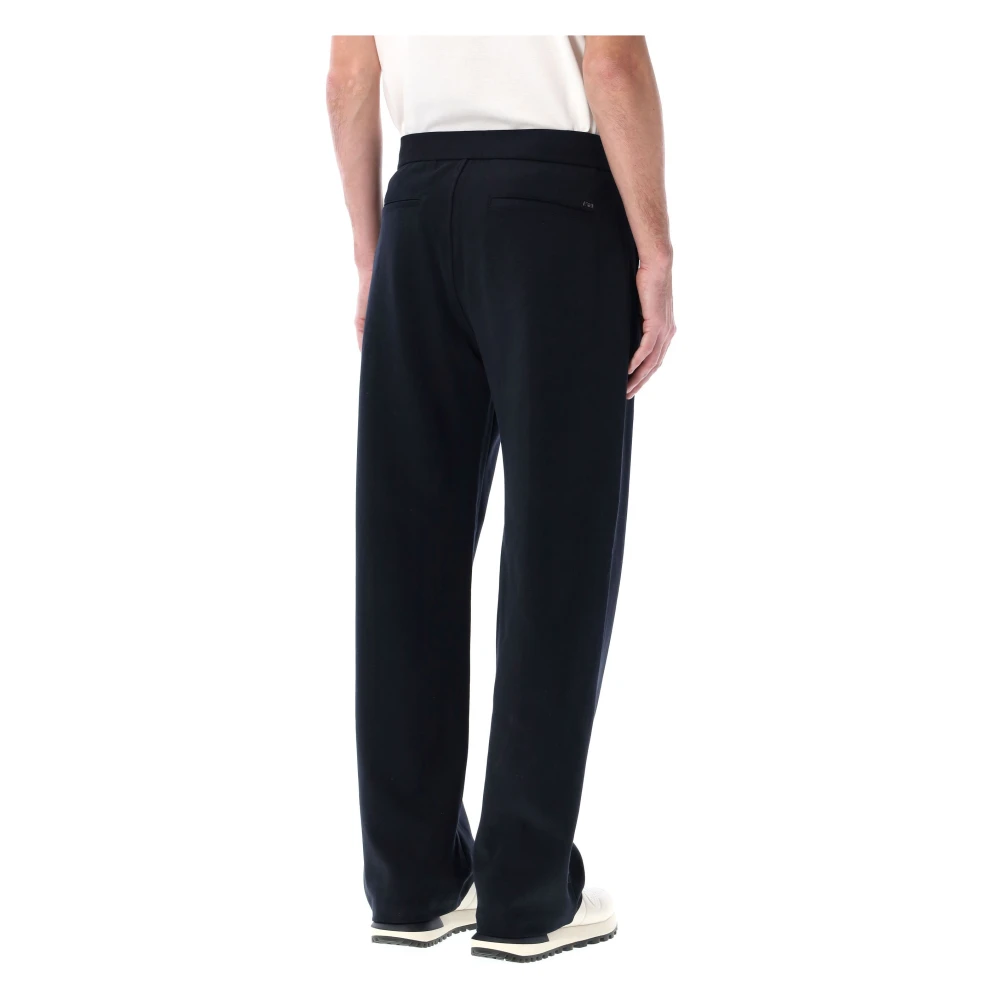 Emporio Armani Navy Jersey Broek Modern Fit Blue Heren