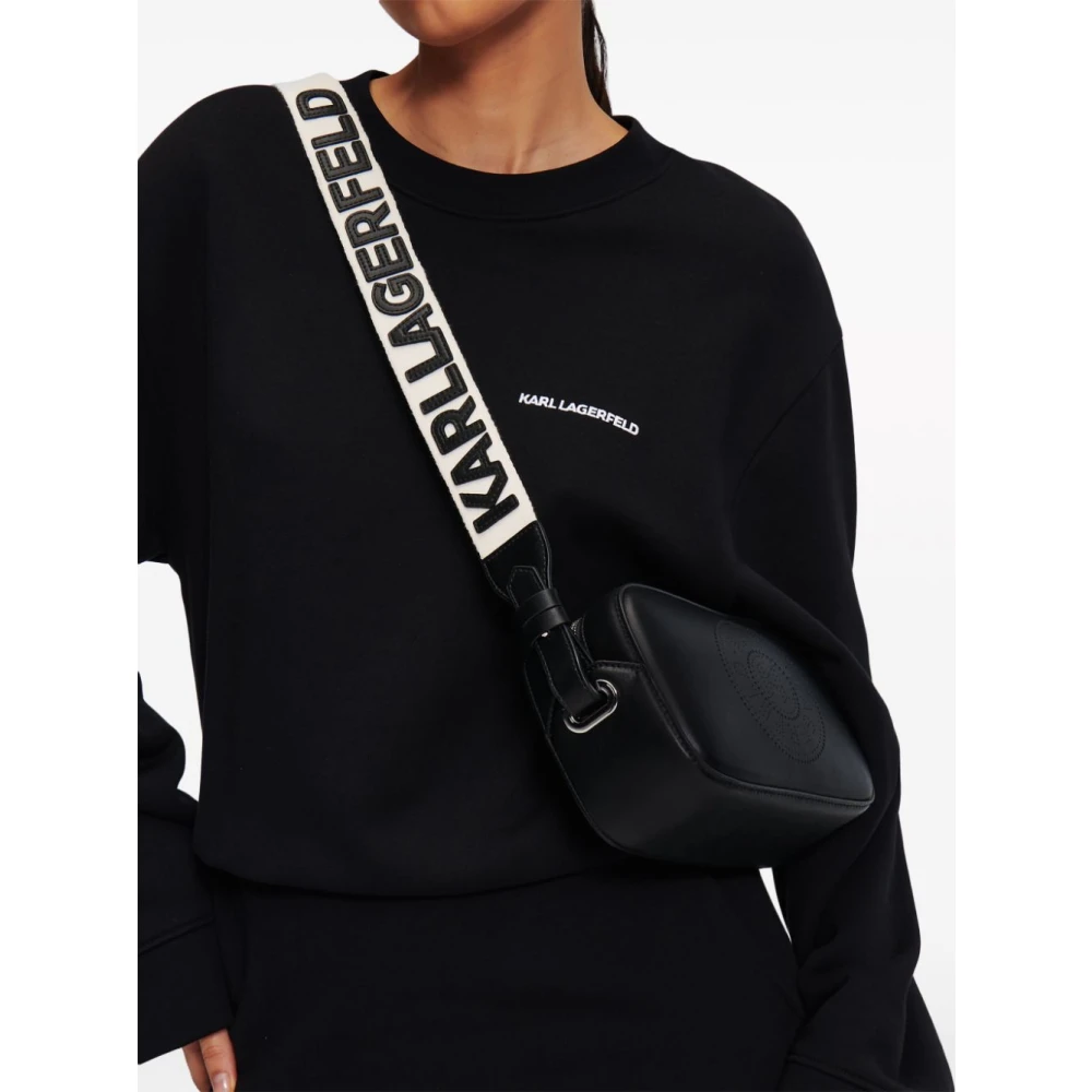 Karl Lagerfeld Cameratas Zwart Cirkelvormig Geperforeerd Logo Black Dames