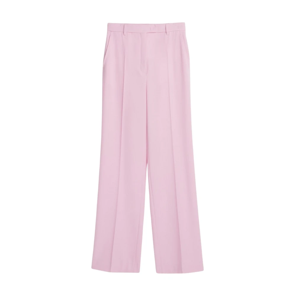 Max Mara Rechte pijp wollen satijnen broek Pink Dames