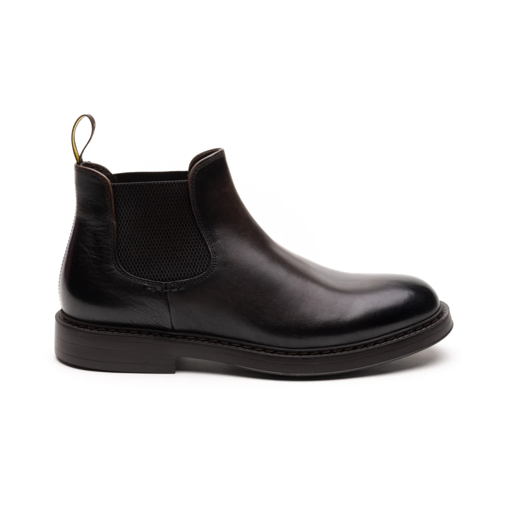 Doucal's Mörkbruna platta skor Chelsea Boot Brown, Herr