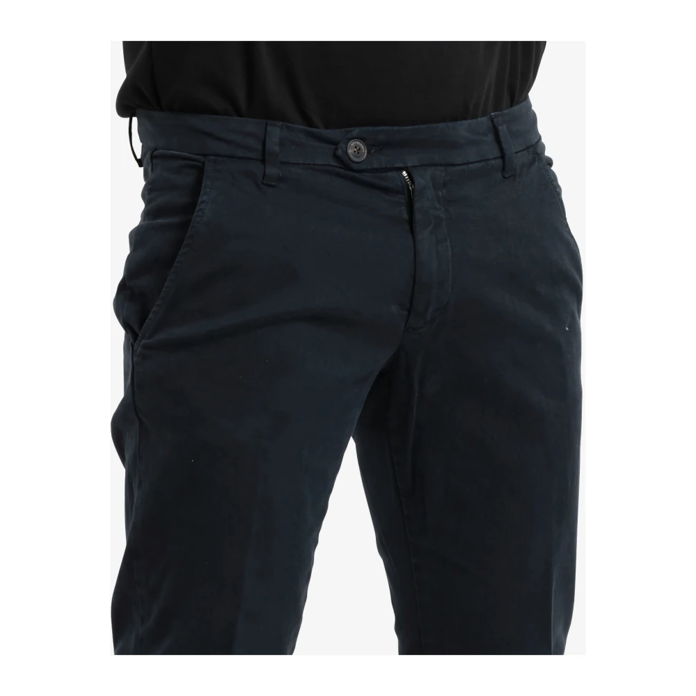 Roy Roger's Blauwe Katoenen Broek Slim Fit Blue Heren