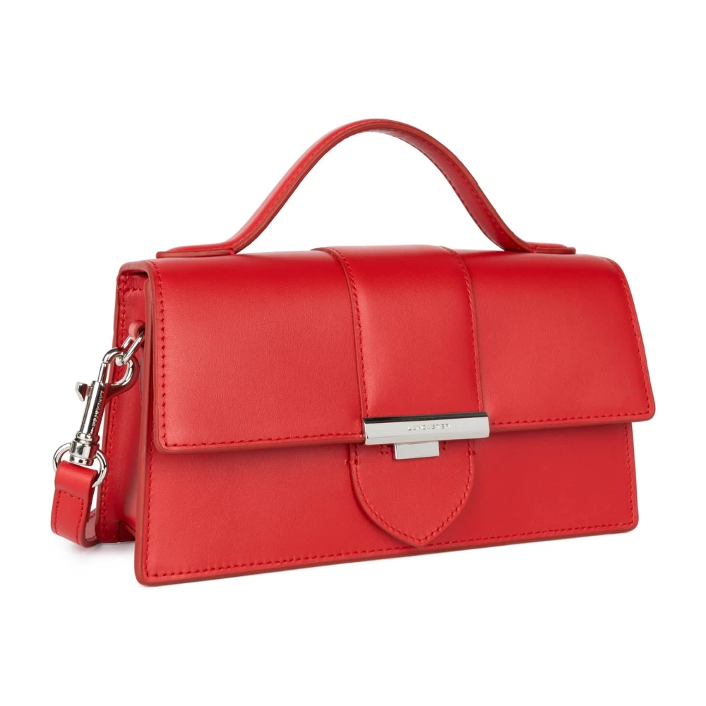 Lancaster Schoudertas met Metalen Sluiting in Rood Red Dames