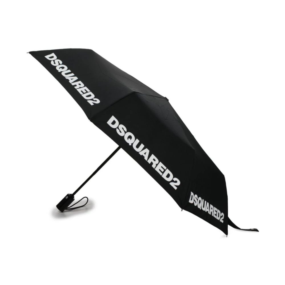 Dsquared2 Kompakt paraply för regniga dagar Black, Unisex