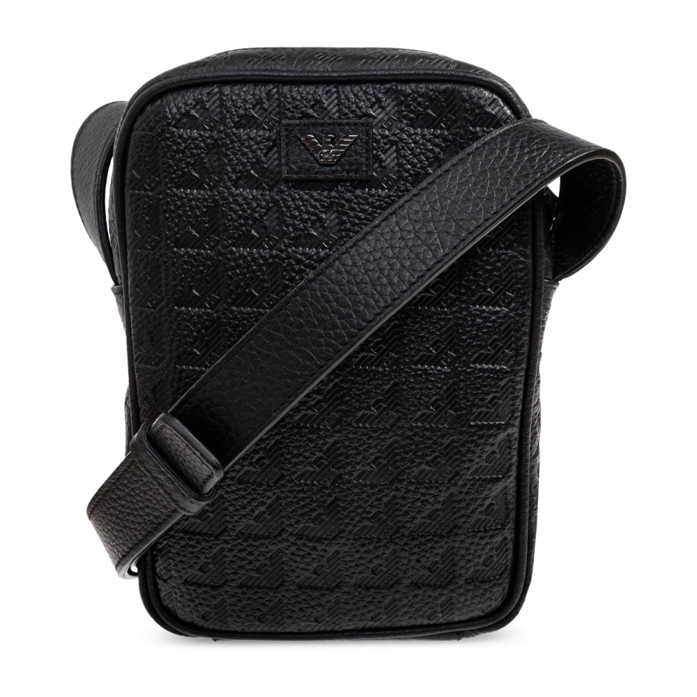 Emporio Armani Homme Noir Sacs, Taille: One Size Sac À Bandoulière Avec Monogramme