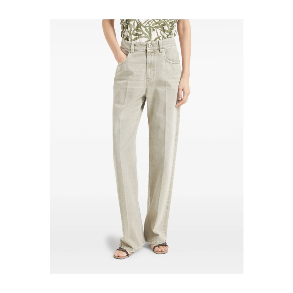 BRUNELLO CUCINELLI Moderne Losse Denim Jeans White Dames