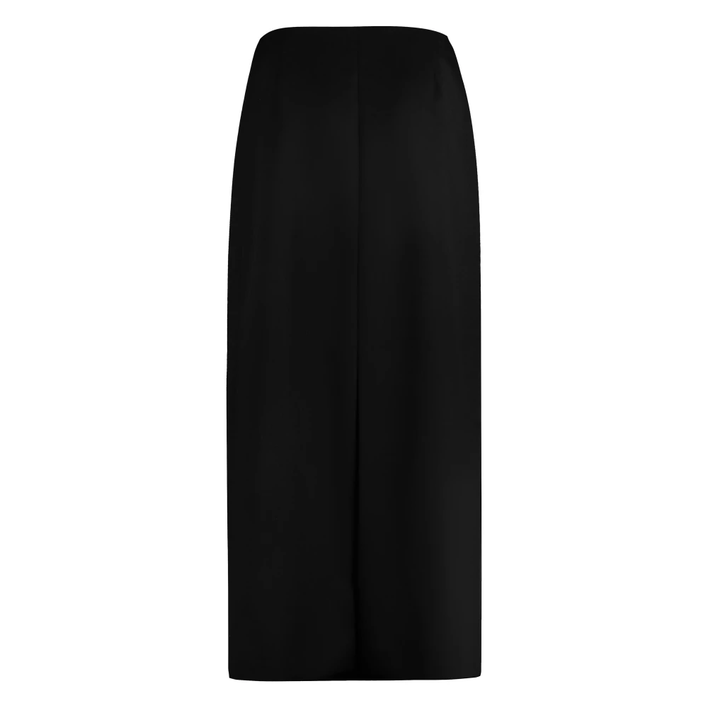 Givenchy Wollen wikkelrok met split aan de achterkant Black Dames