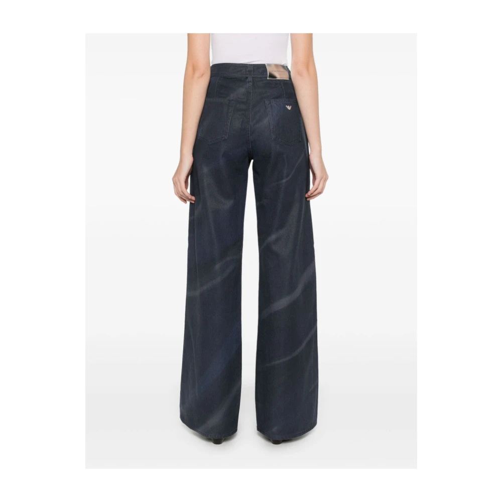 Emporio Armani Zwarte Denim Jeans met Vervaagd Effect Black Dames