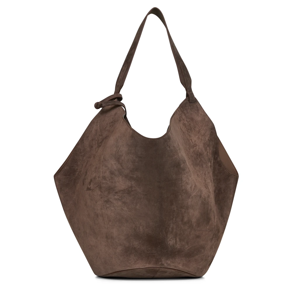 Khaite Brown Shopping Bags, Female, One Size, Suede Tote Bag