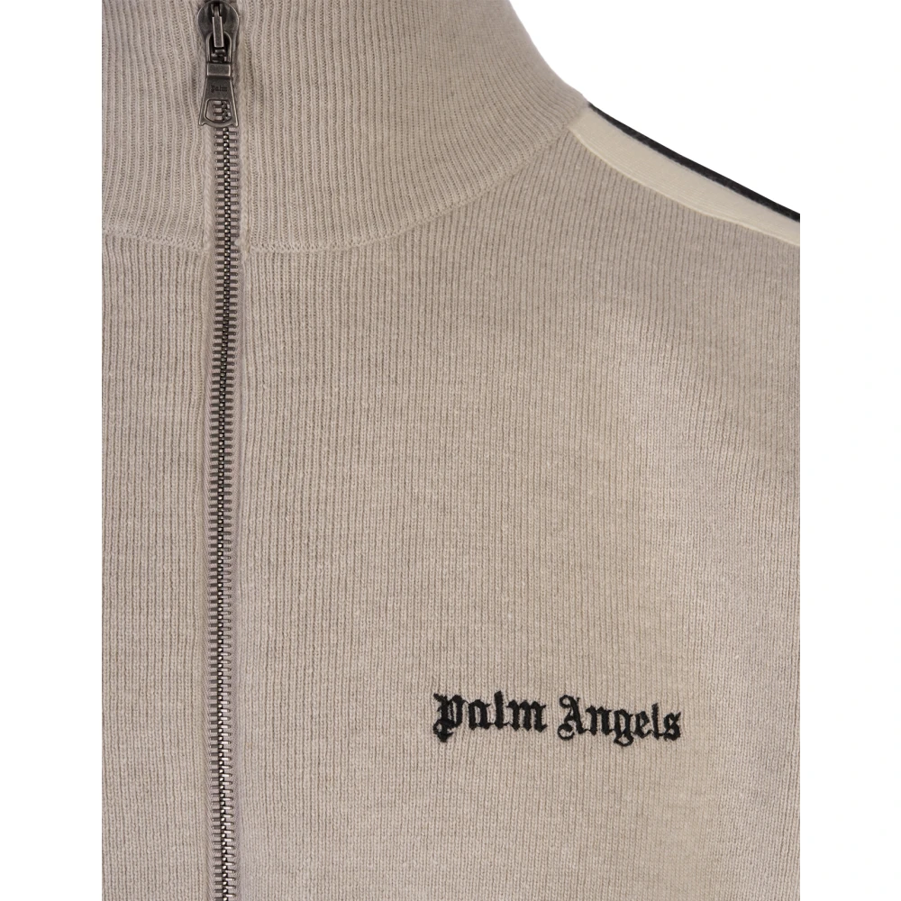 Palm Angels Luxe Bruine Sweater met Ecru Strepen Brown Heren