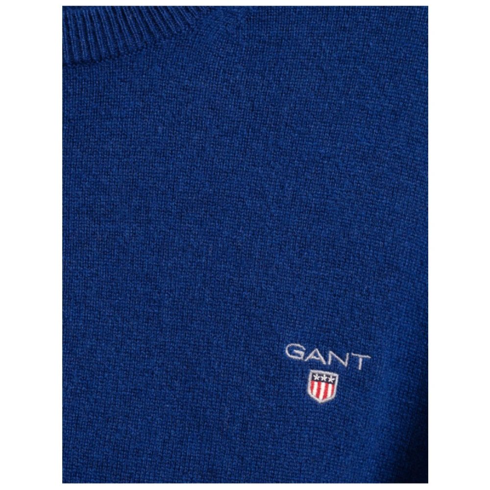 Gant Extra Fijne Wol Ronde Hals Trui Blue Heren