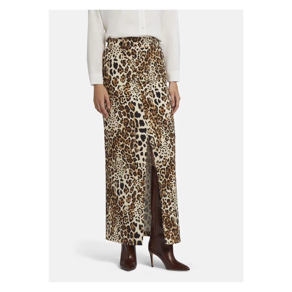 Nicowa Elegante Twill Maxi Rok Trenala Brown Dames
