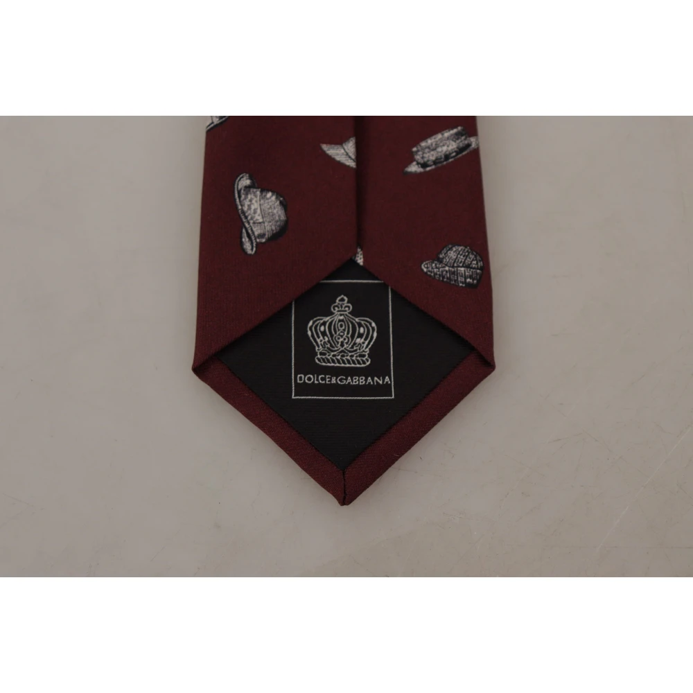 Dolce & Gabbana Maroon Zijden Formele Stropdas Red Heren