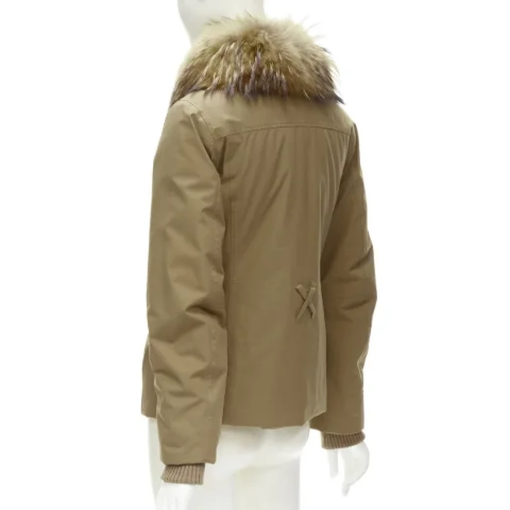 Prada Vintage Pre-owned Polyester outerwear Brown Dames