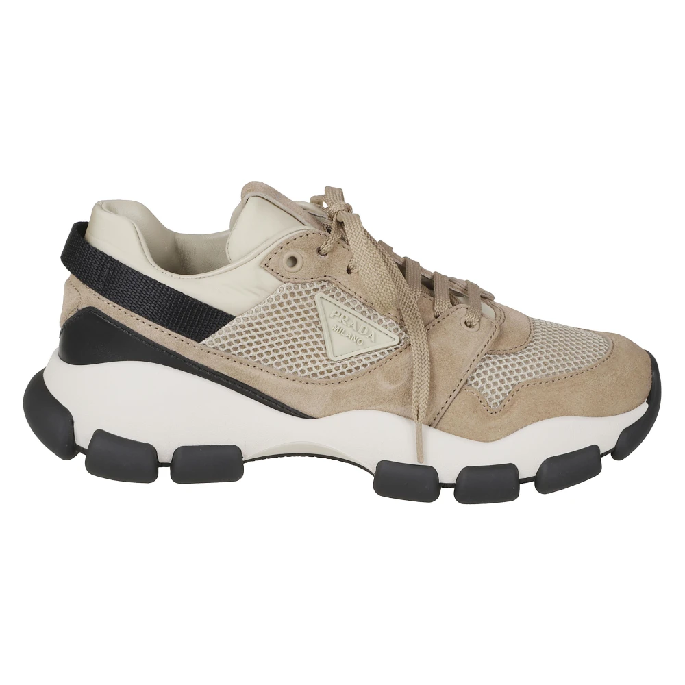 Prada Mesh Fabric And Suede Trainers - Female - Sneakers - Beige - 8 Uk - Shoes