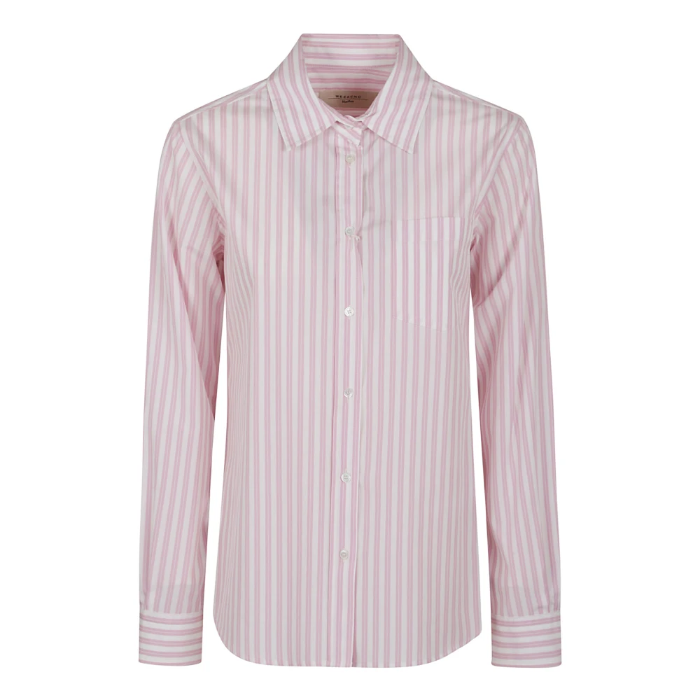 Max Mara Weekend Gestreepte Roze & Witte Blouse Pink Dames