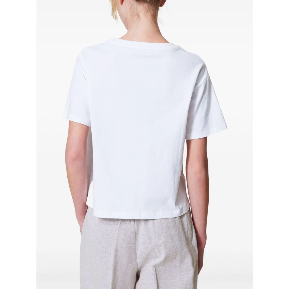 Twinset Witte Crew Neck T-shirts en Polos White Dames