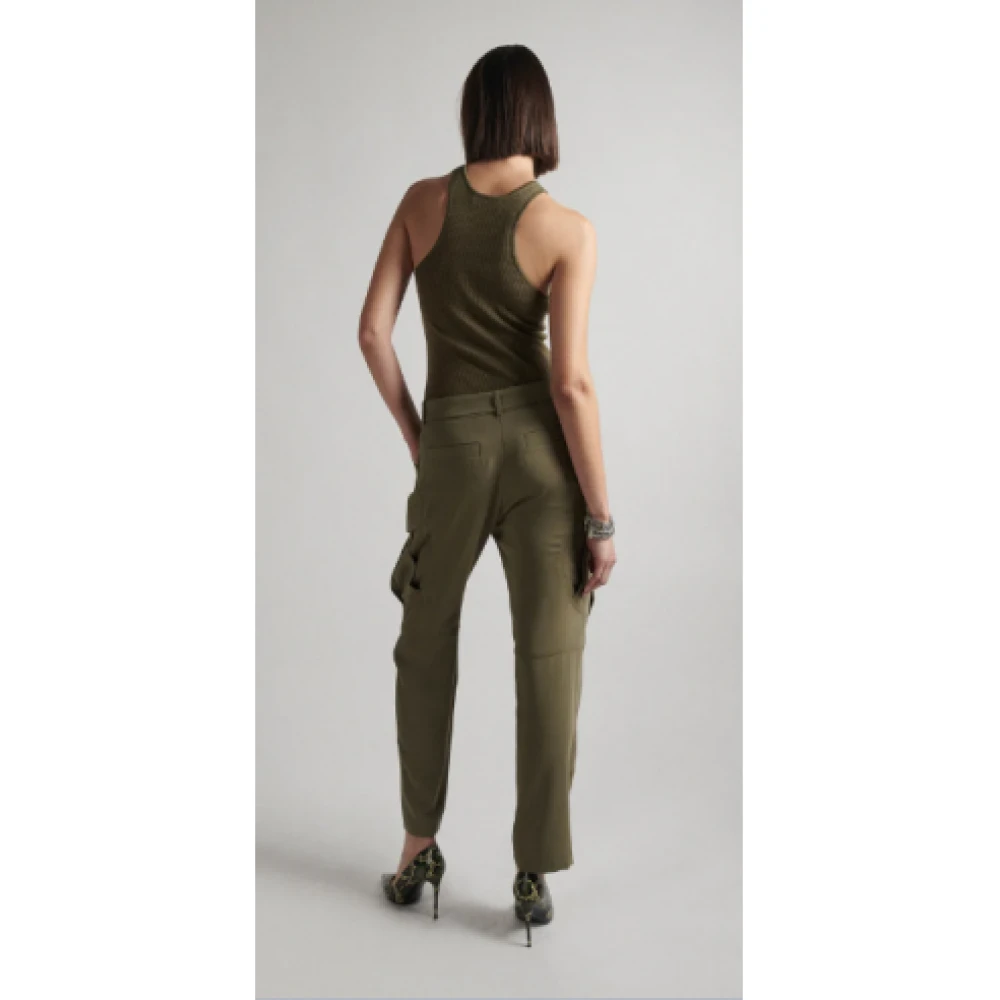 Barbara Bui Luxe Khaki Broek Montpellier Coqueline Stijl Green Dames