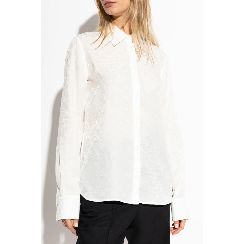 Salvatore Ferragamo Shirt met logo White Dames
