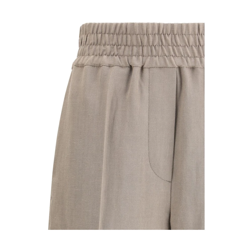 BRUNELLO CUCINELLI Elegante Katoenen Broek Brown Dames