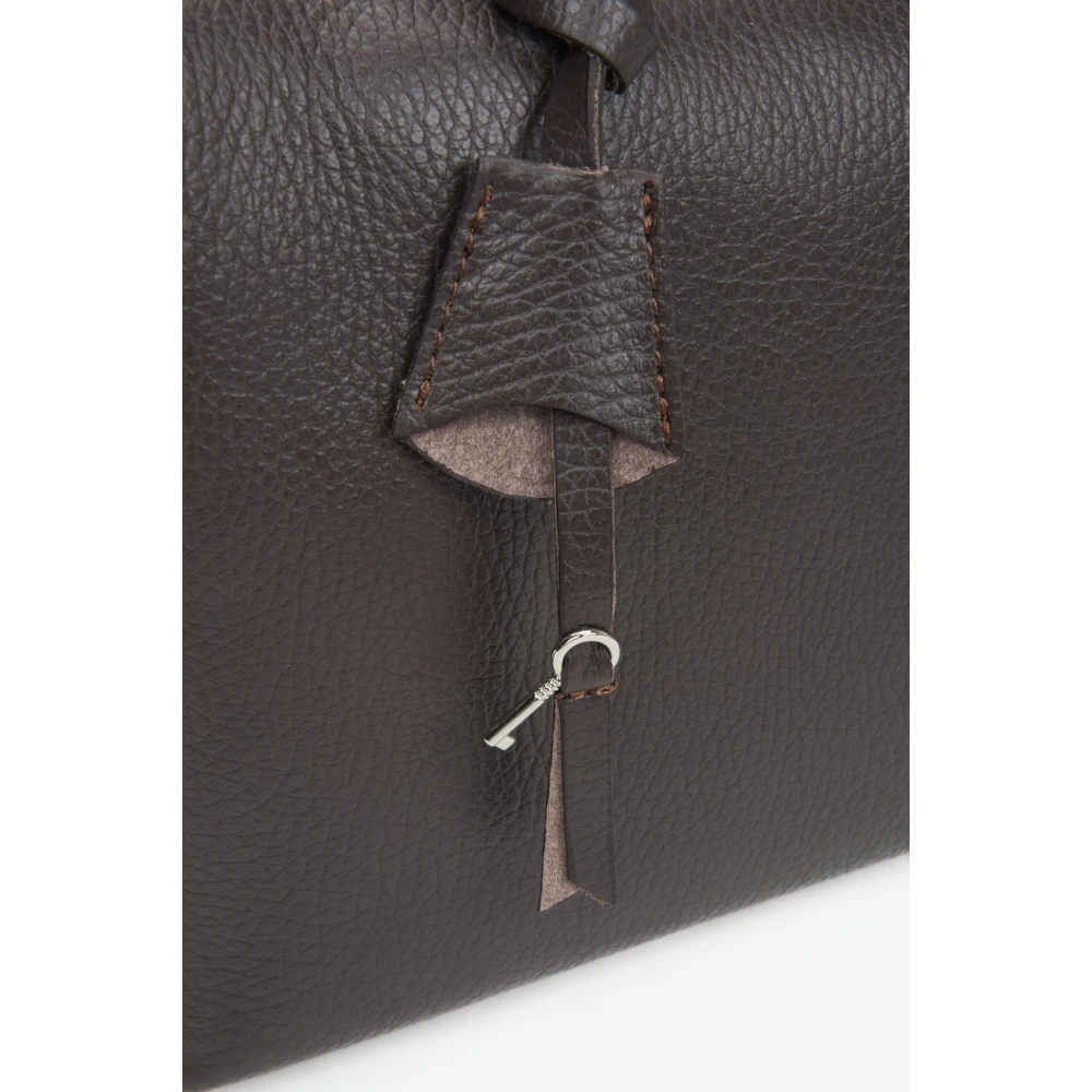 Estro Donkerbruine Satchel Handtas voor Vrouwen gemaakt van Premium Italiaans Echt Leer Brown Dames