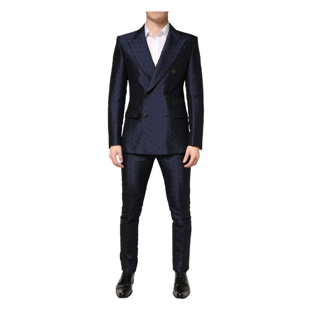 Dolce & Gabbana Mannelijk Blauw Kostuums Heren, M, Wol, Sicilia 2 Piece Suit