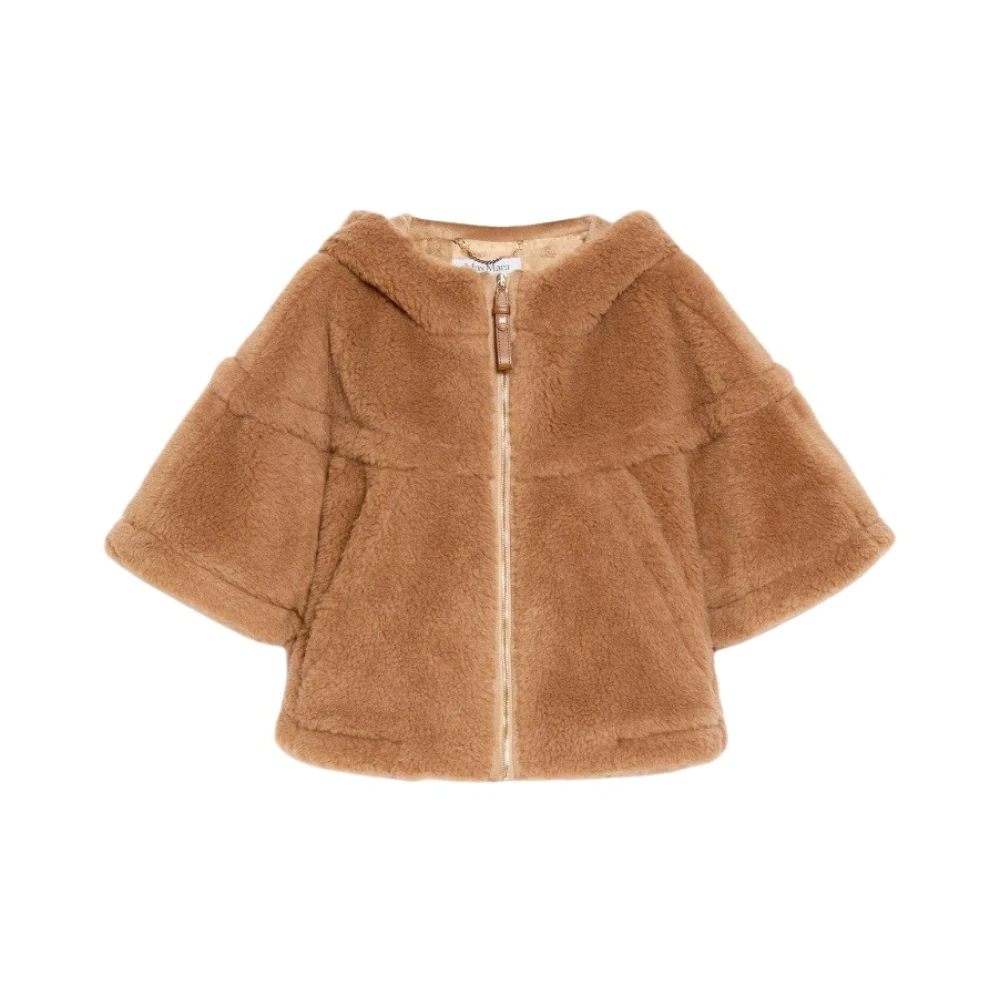 Max Mara Luxe Teddy Stof Kimono Jas Beige Dames