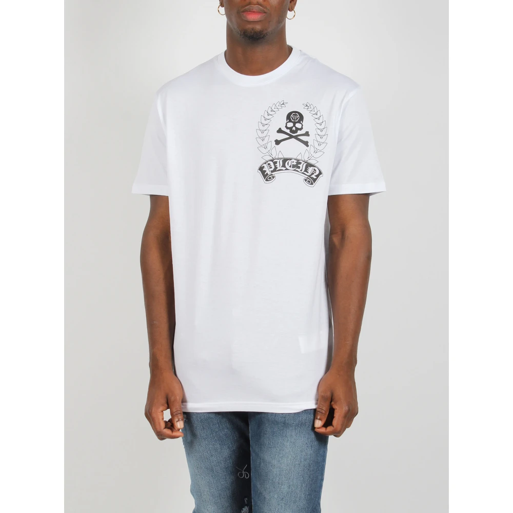 Philipp Plein Contrasterend Print Katoenen T-Shirt White Heren