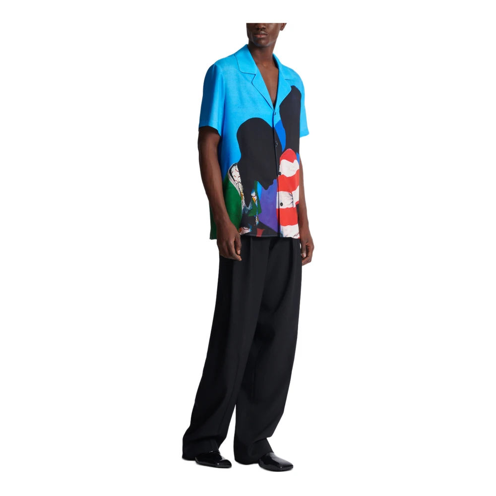 Balmain Twill pyjama shirt met Prince Gyasi print Multicolor Heren