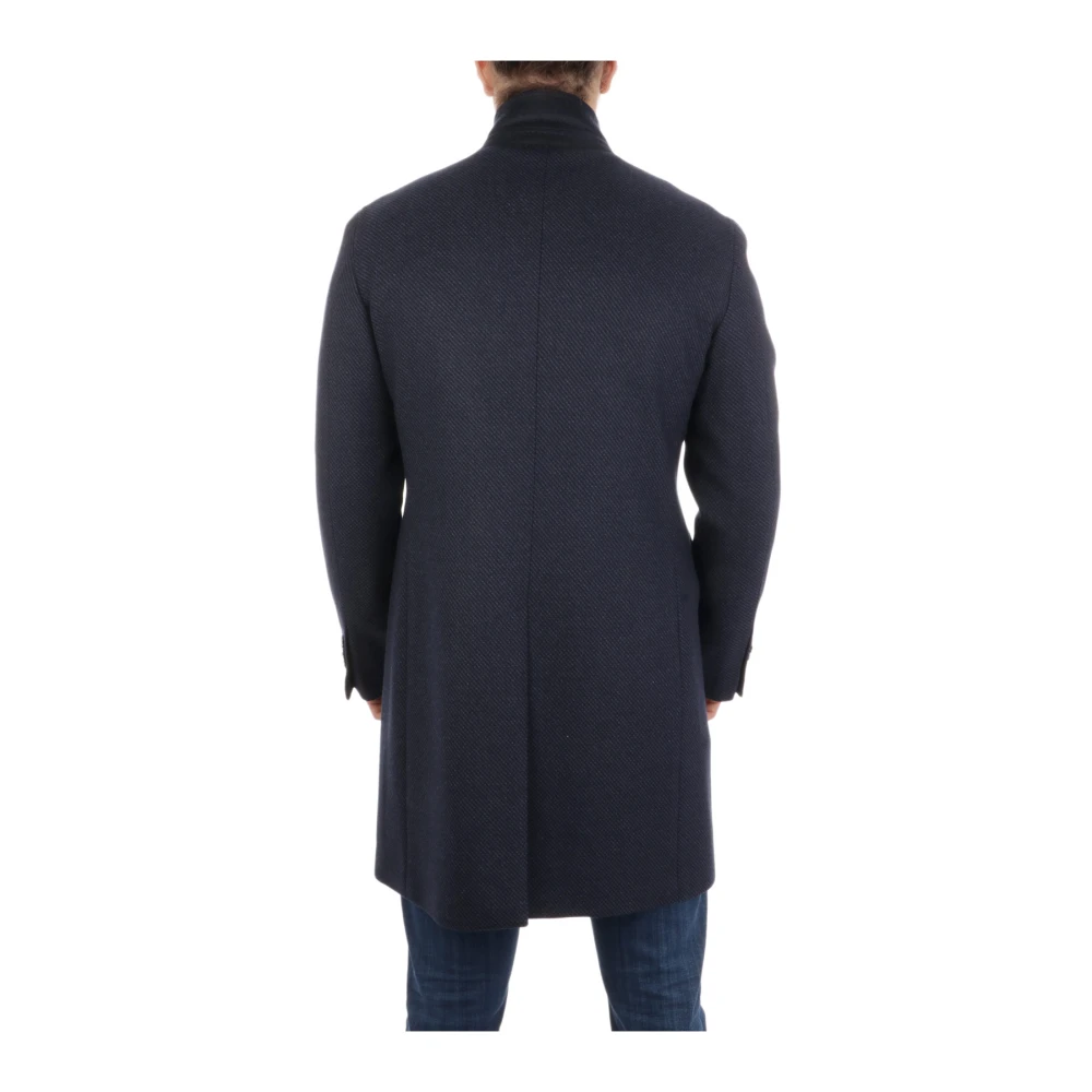 Tagliatore Eenvoudige Geknoopte Jas Blue Heren