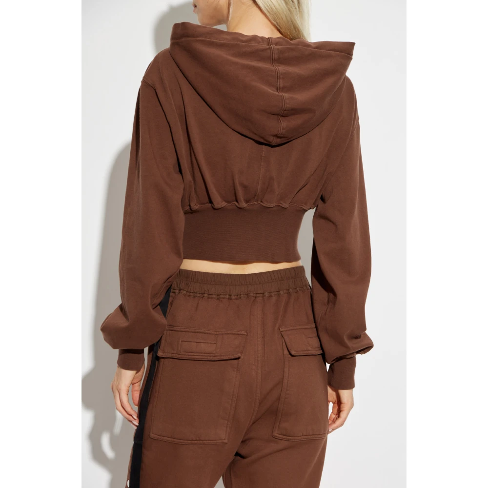 Rick Owens Short Sweatshirt Tatlin Brown Dames
