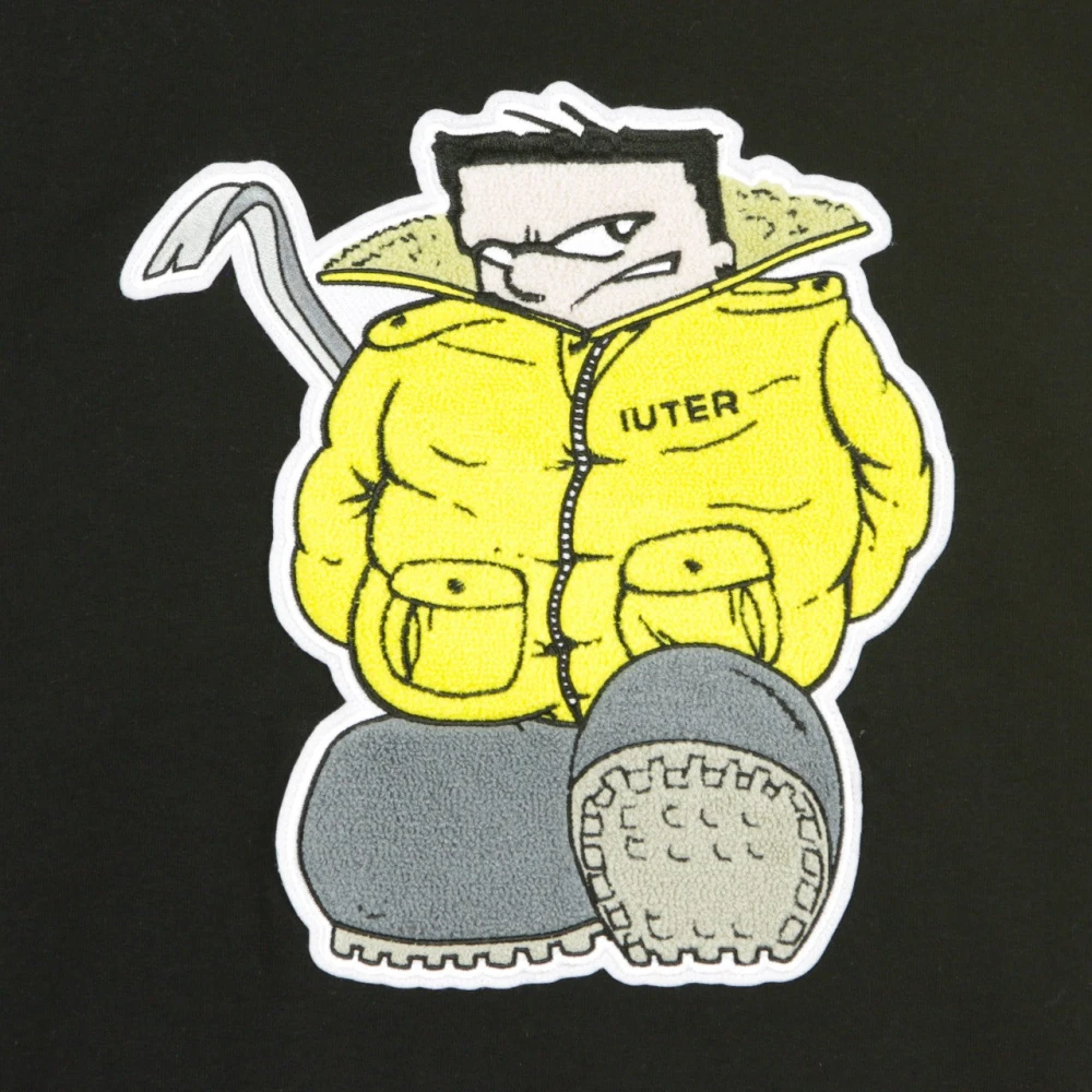 Iuter Zwarte Crew Neck Sweatshirt met Patch Black Heren