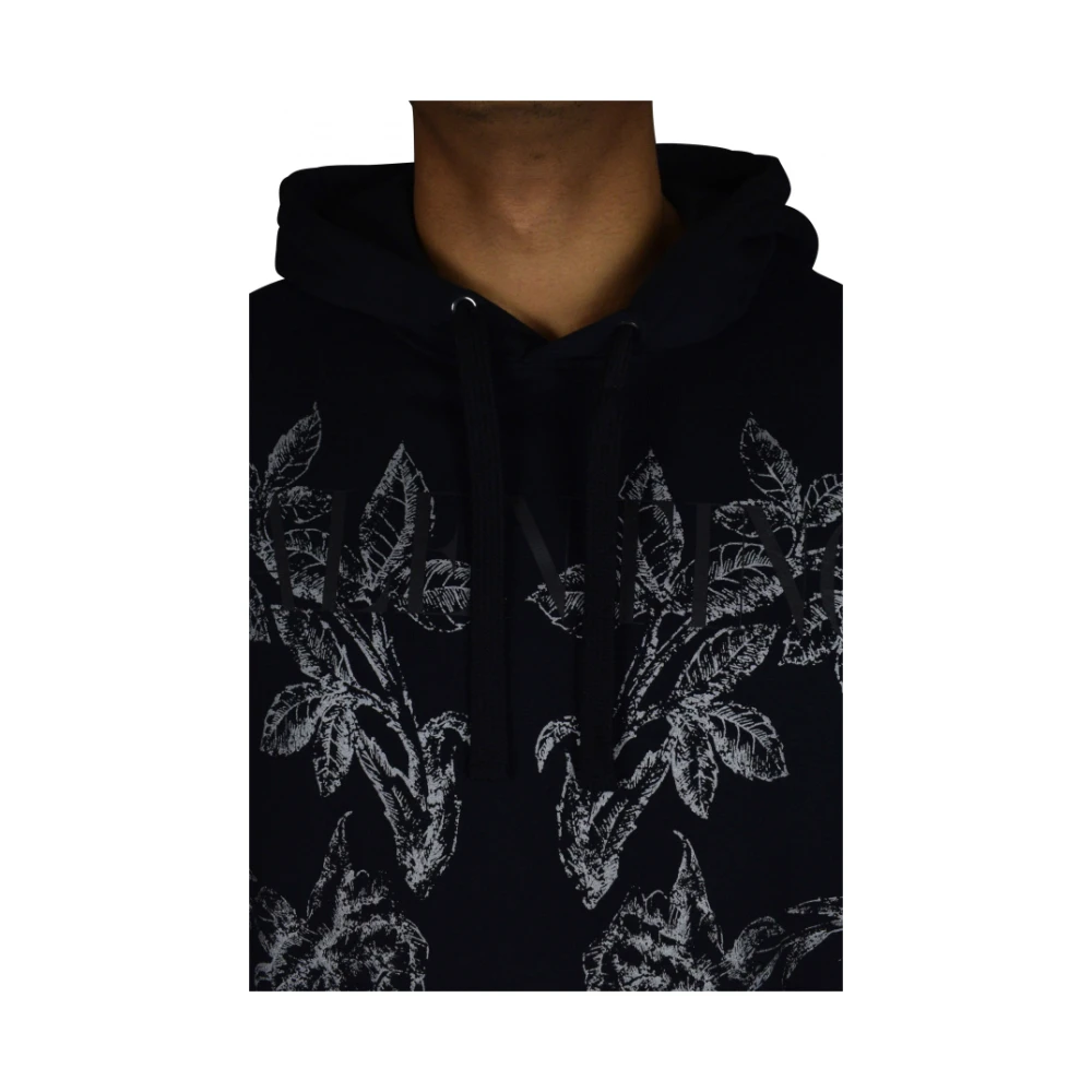 Valentino Garavani Zwarte sweatshirt met bloemenprint Black Heren