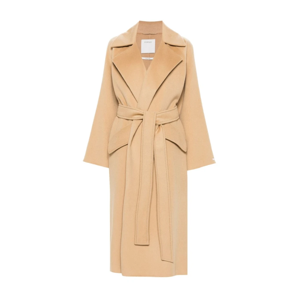 SPORTMAX Beige Wol-Kasjmier Jas Beige Dames