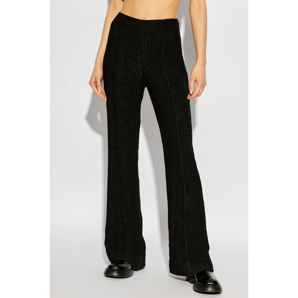Ganni Broek met stiksels op de benen Black Dames